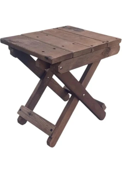 4 Tabureli Katlanır Bavul Piknik Bahçe Balkon Masa Takımı - Katlanır Kamp Masa Takımı - Ceviz